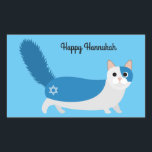 Lycklig Hanukkah Kattunge Rektangulärt Klistermärke<br><div class="desc">Fira Chanukah med vårt förtjusande och festliga kattunge!</div>