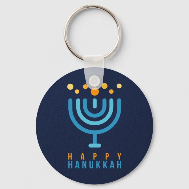 Lycklig Hanukkah Keychain Nyckelring (Framsida)
