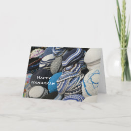 Lycklig Hanukkah, kippot-hälsningskort Kort