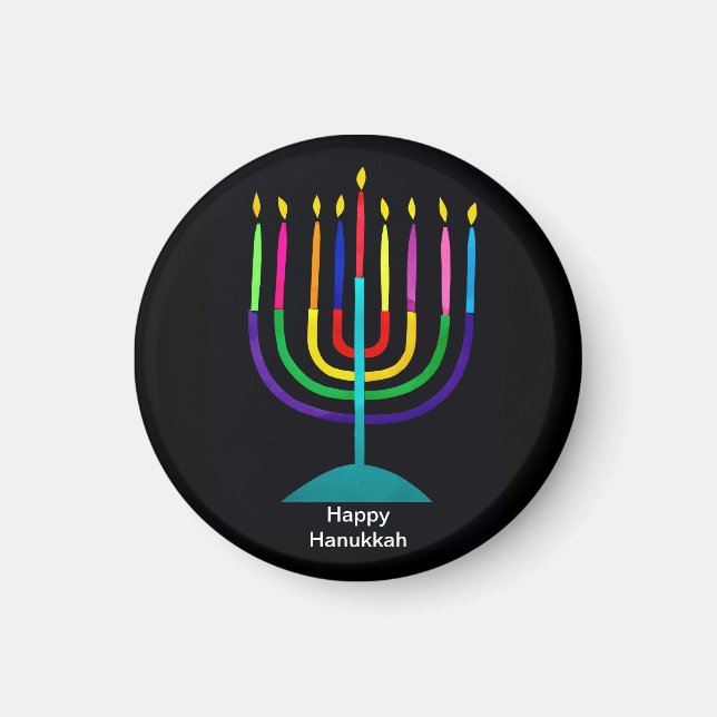 Lycklig Hanukkah Kitchen Magnet (Framsidan)
