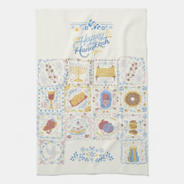 Lycklig Hanukkah Kitchen Towel Kökshandduk