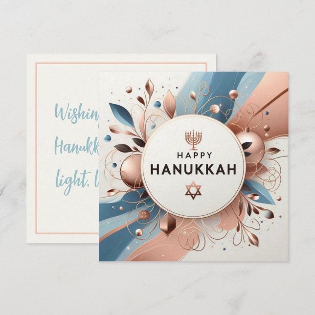 Lycklig Hanukkah Kort (Fram/baksida)