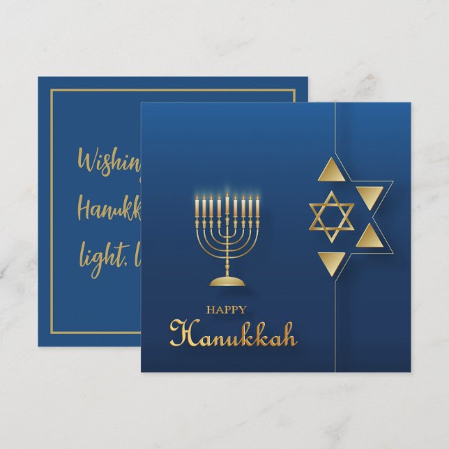 Lycklig Hanukkah Kort (Fram/baksida)