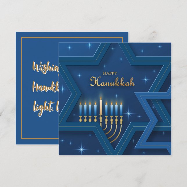 Lycklig Hanukkah Kort (Fram/baksida)