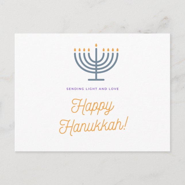 Lycklig Hanukkah-kort - anpassadet Helg Vykort (Framsida)