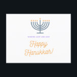 Lycklig Hanukkah-kort - anpassadet Helg Vykort<br><div class="desc">Lycklig Hanukkah-kort. Du kan anpassa avsnittet namn och adress och lägga till ett eget meddelande.</div>