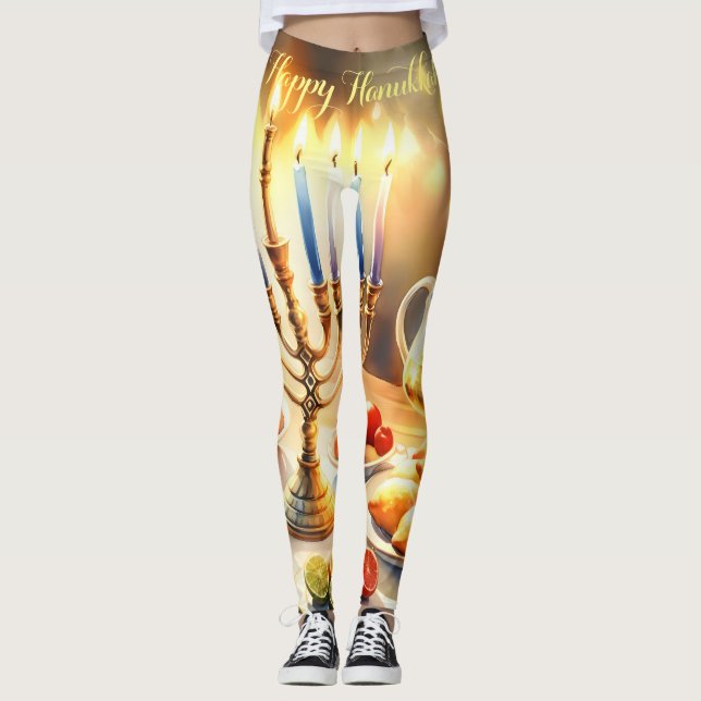 Lycklig Hanukkah Leggings (Framsida)