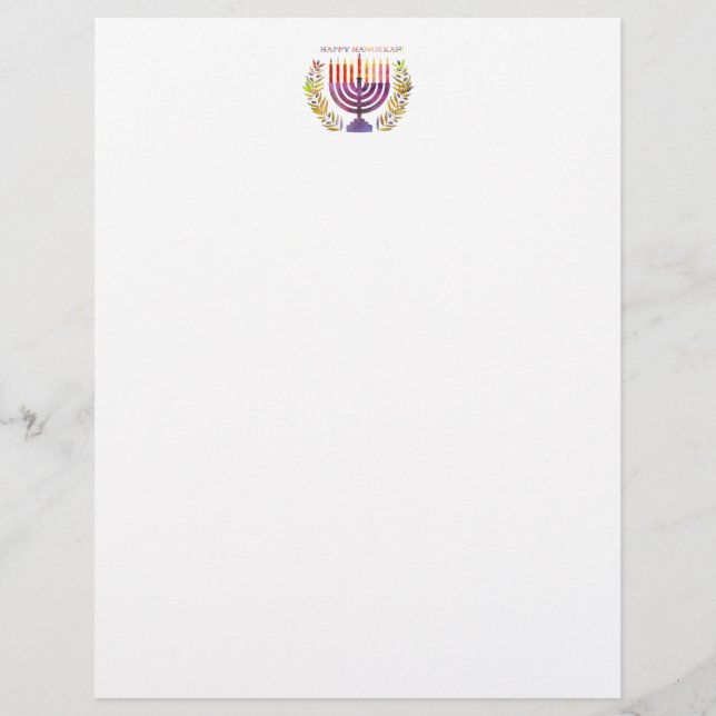 Lycklig Hanukkah Letterhead Brevhuvud (Framsida)