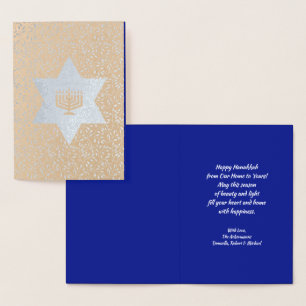 Lycklig Hanukkah. lyx Folierat Kort