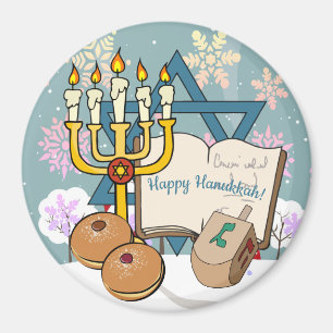 Lycklig Hanukkah Magnet