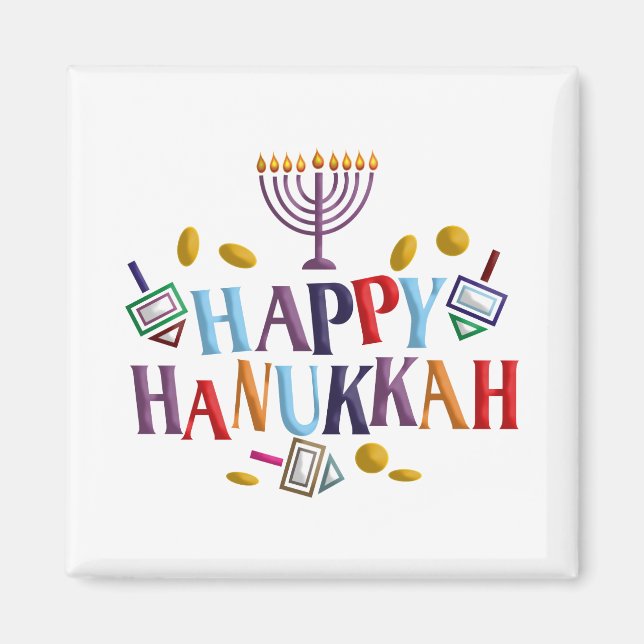 Lycklig Hanukkah Magnet (Framsidan)