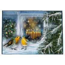 Lycklig Hanukkah. Målning för vinterscenen