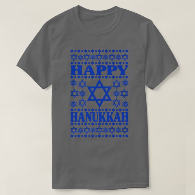 Lycklig Hanukkah Manar Women Kids Stars of David J T Shirt (Design framsida)