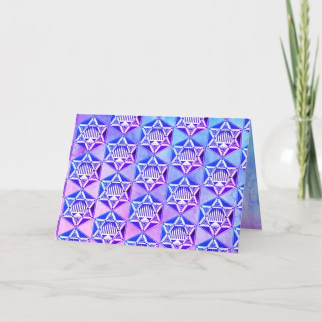 Lycklig Hanukkah 🕎 mappat Helgdag Card Helgkort (Framsida)