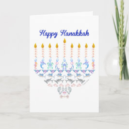 Lycklig Hanukkah Marine Menorah Helgkort