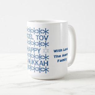 Lycklig Hanukkah Mazel Tov Star of David Menorah Kaffemugg