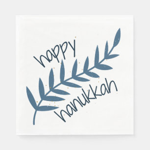 Lycklig Hanukkah (med blå Löv) Pappersservett