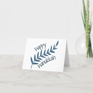 Lycklig Hanukkah (med blå Löv) Tack Kort
