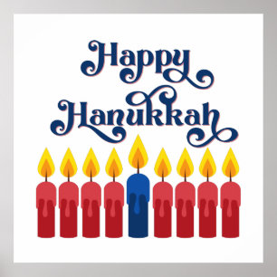 Lycklig Hanukkah med Candles Poster