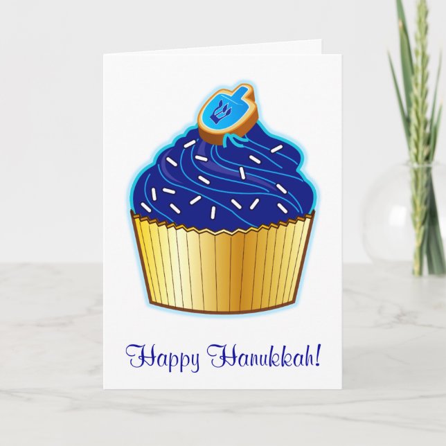 Lycklig Hanukkah med Cupkaka och Cookie Helgkort (Framsida)