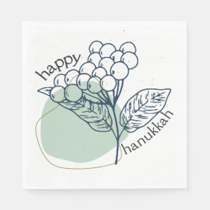Lycklig Hanukkah (med dryga berries) Pappersservett