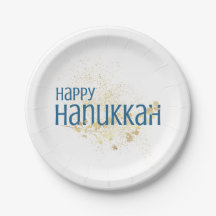 Lycklig Hanukkah (med Guld Foliage)