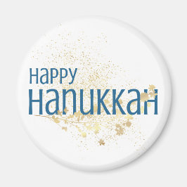 Lycklig Hanukkah (med Guld Foliage) Magnet