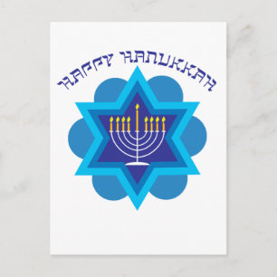 🕎 Lycklig Hanukkah, med Menorah, anpassadet Vykort