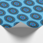 Lycklig Hanukkah med menorah blue Wrapping Papper Presentpapper<br><div class="desc">Underbara mönster för att ha packat in dina Hanukkah-gåvor. Blue menorah med David stjärna på blå bakgrund, </div>