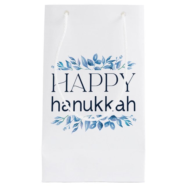 Lycklig Hanukkah (med Winter Watercolor-Blommigtar (Framsidan)