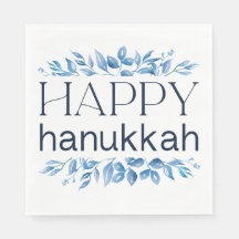 Lycklig Hanukkah (med Winter Watercolor-Blommigtar