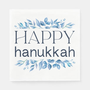 Lycklig Hanukkah (med Winter Watercolor-Blommigtar Pappersservett