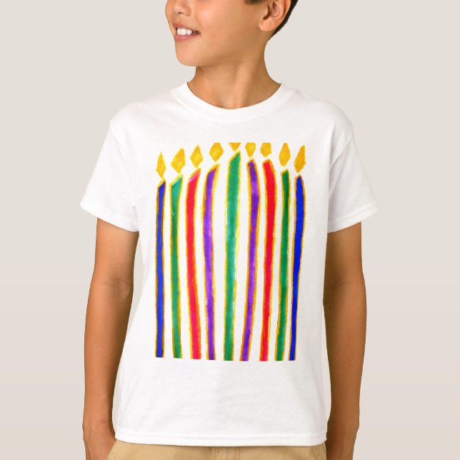 Lycklig Hanukkah menora T Shirt (Framsida)