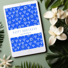 Lycklig Hanukkah Menorah Anpassningsbar Träd-fritt Julkort