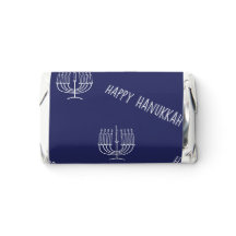 Lycklig Hanukkah Menorah Blue White