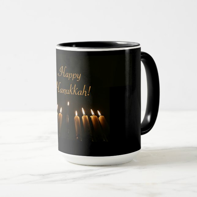 Lycklig Hanukkah Menorah Candles Elegant Mugg (Framsida höger)