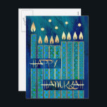 Lycklig Hanukkah. Menorah Candles Helg Vykort<br><div class="desc">Lycklig Hanukkah. Elegant Festive Menorah Candles Design with guld foil embellishments postcard. Matchningskort och gåvor finns tillgängliga i de judiska Helgdagarna/Hanukkah-kategorin i vår butik.</div>