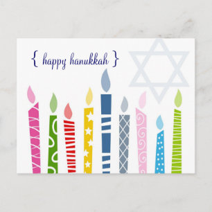 Lycklig Hanukkah Menorah Candles-vykort Helg Vykort