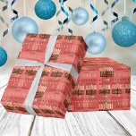 Lycklig Hanukkah Menorah Colorful Coral Mönster Presentpapper<br><div class="desc">Anpassa Lycklig Hanukkah pappert i färglös korallrik rosa med ditt namn för ett verkligt unikt presentbyte för er festival i Ljus firande. Perfekt för barn i alla åldrar, och även vuxnor, en färglös mönster av Menorahs med de traditionella nio ljus som skuggas i subtil färg av sepiabanbrunt, taupe, mjuk sand...</div>