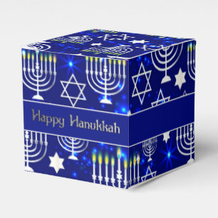 Lycklig Hanukkah Menorah Cube Presentaskar