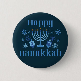 Lycklig Hanukkah Menorah Dreidel Festive Jewish Knapp