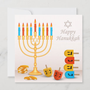 Lycklig Hanukkah Menorah Dreidel Guld Mynt