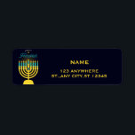 Lycklig Hanukkah Menorah-etikett Returadress Etikett<br><div class="desc">Lycklig Hanukkah Menorah-etikett</div>
