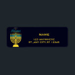 Lycklig Hanukkah Menorah-etikett Returadress Etikett<br><div class="desc">Lycklig Hanukkah Menorah-etikett</div>