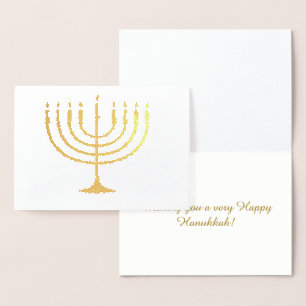 Lycklig Hanukkah Menorah Folierat Kort