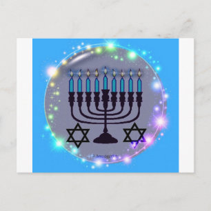 Lycklig Hanukkah / Menorah Helg Vykort