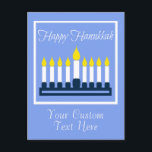 Lycklig Hanukkah Menorah Helg Vykort<br><div class="desc">Anpassa med dina egna speciella meddelanden den här Julhelgen.</div>