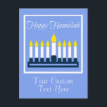 Lycklig Hanukkah Menorah Helg Vykort<br><div class="desc">Anpassa med dina egna speciella meddelanden den här Julhelgen.</div>