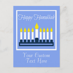 Lycklig Hanukkah Menorah Helg Vykort