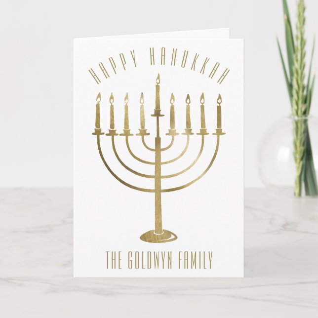 Lycklig Hanukkah Menorah Helgdag Card Helgkort (Framsida)